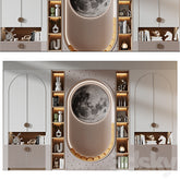 Trueliving 5 Door Walk-in Brown wardrobes Laminated Finish & PU Finish with Drawers 8Ft *2Ft *9Ft -2438.4MM X 609MM X 2743.2MM)